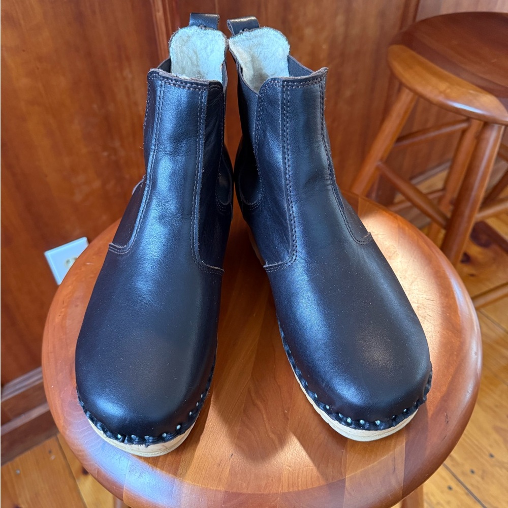 Black Leather Ankle Boots